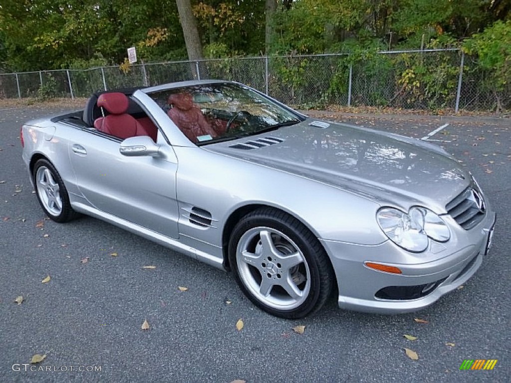 Diamond Silver Metallic 2003 Mercedes-Benz SL 500 Roadster Exterior Photo #108019958