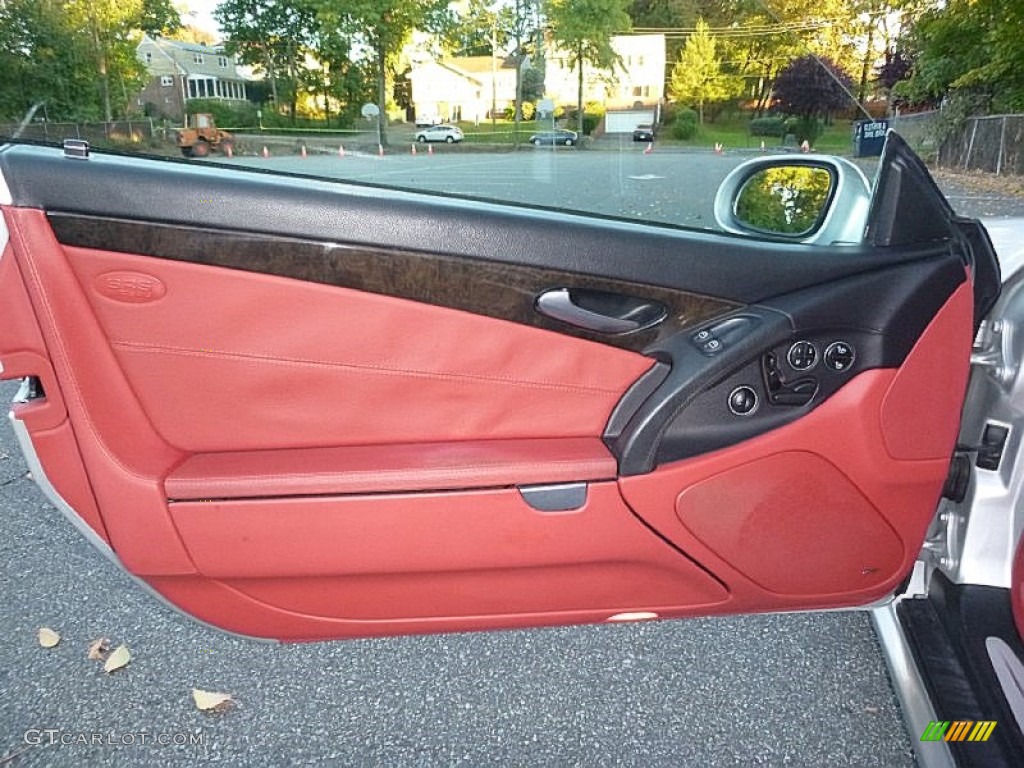 2003 Mercedes-Benz SL 500 Roadster Berry Red Door Panel Photo #108020036