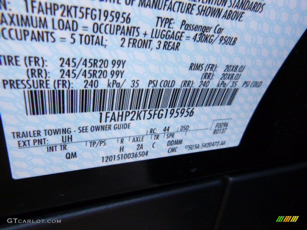 2015 Taurus SHO AWD - Tuxedo Black Metallic / SHO Charcoal Black/Mayan Gray photo #11