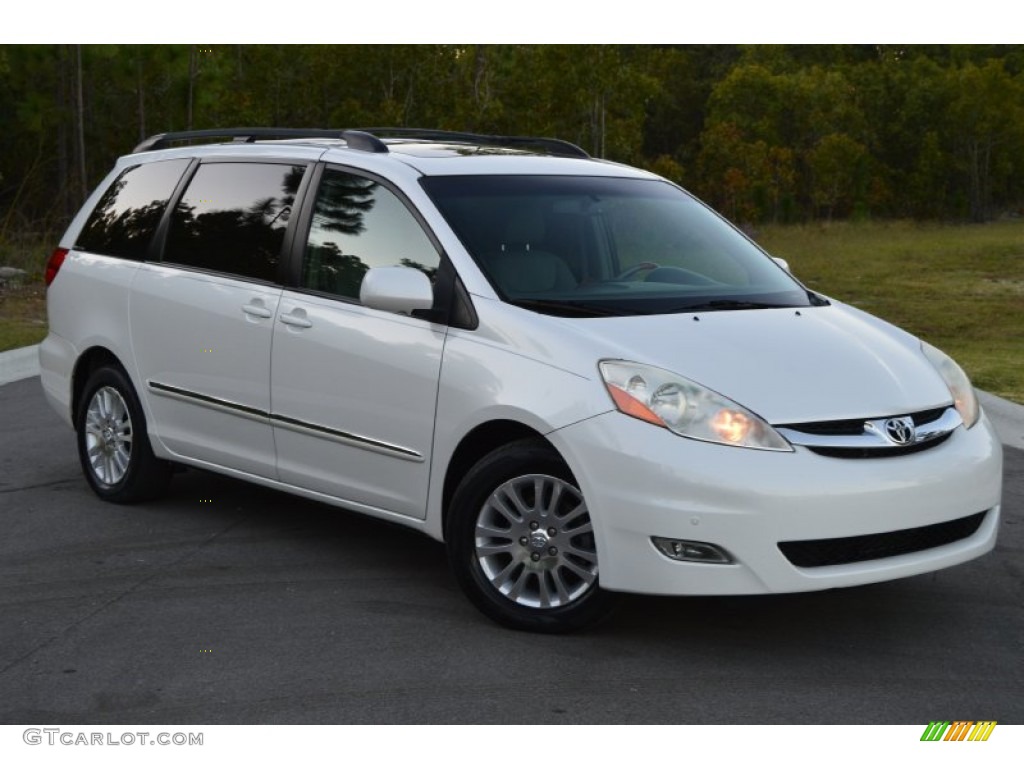 2007 Sienna XLE Limited - Arctic Frost Pearl White / Stone photo #2