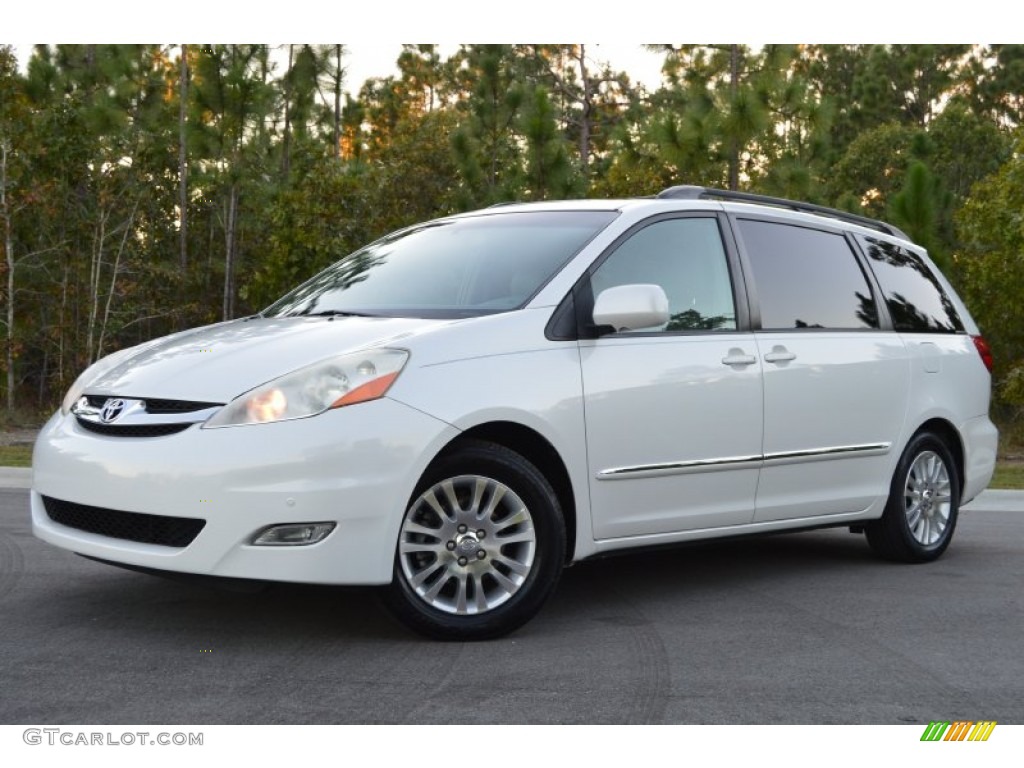 2007 Sienna XLE Limited - Arctic Frost Pearl White / Stone photo #29