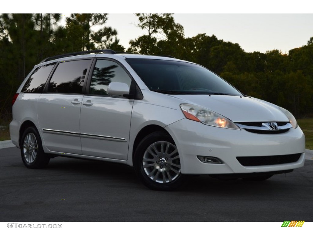 2007 Sienna XLE Limited - Arctic Frost Pearl White / Stone photo #31