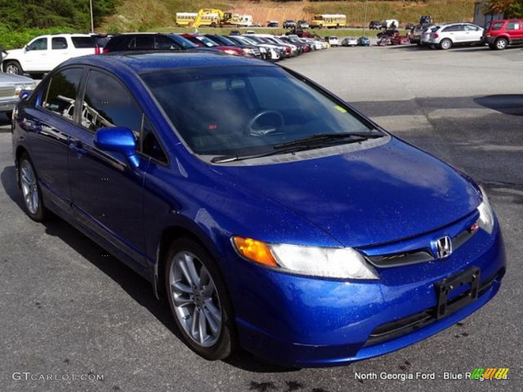 2008 Civic Si Sedan - Fiji Blue Pearl / Black photo #7