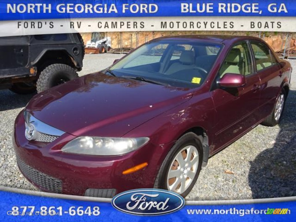 2006 MAZDA6 i Sedan - Dark Cherry Metallic / Beige photo #1