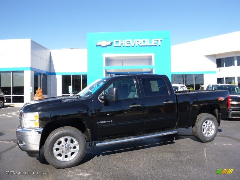 Black 2012 Chevrolet Silverado 2500HD LT Crew Cab 4x4 Exterior Photo #108032183