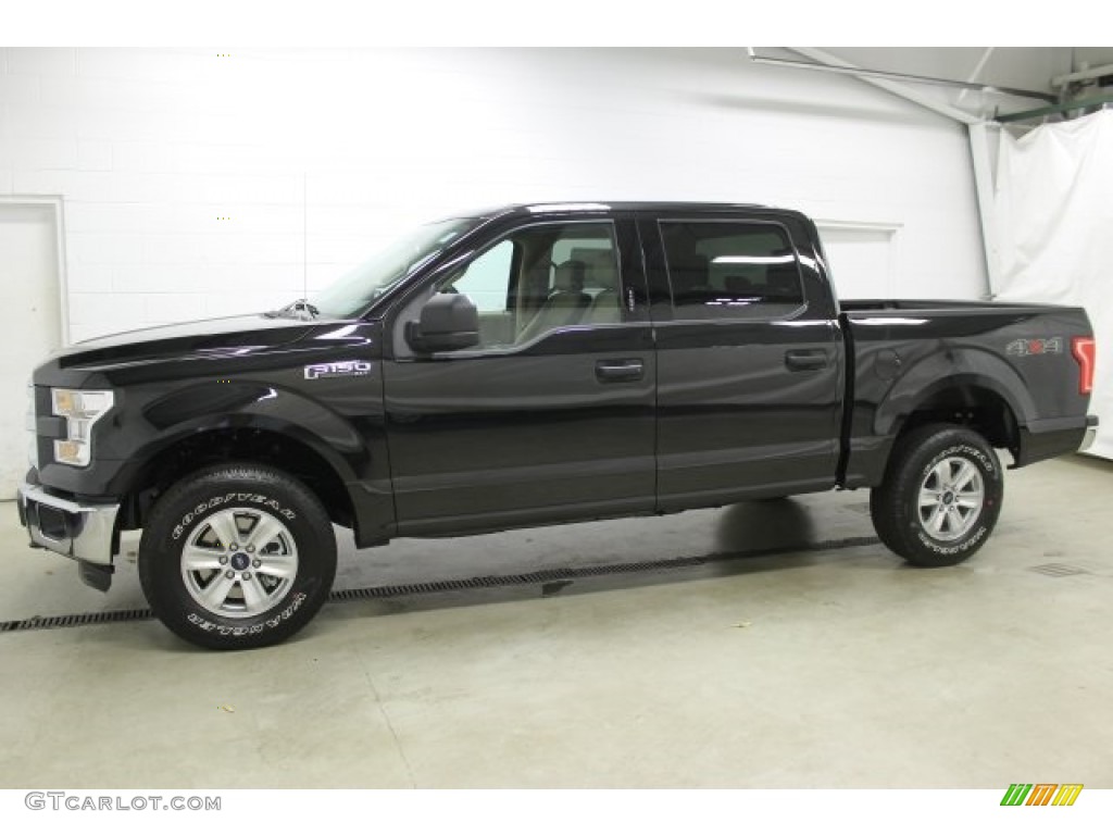 2015 F150 XLT SuperCrew 4x4 - Tuxedo Black Metallic / Medium Light Camel photo #1