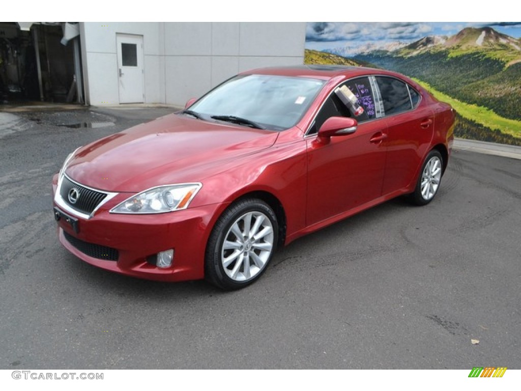 2009 IS 250 AWD - Matador Red Mica / Black photo #5