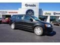 Brilliant Black Crystal Pearl 2016 Dodge Grand Caravan American Value Package