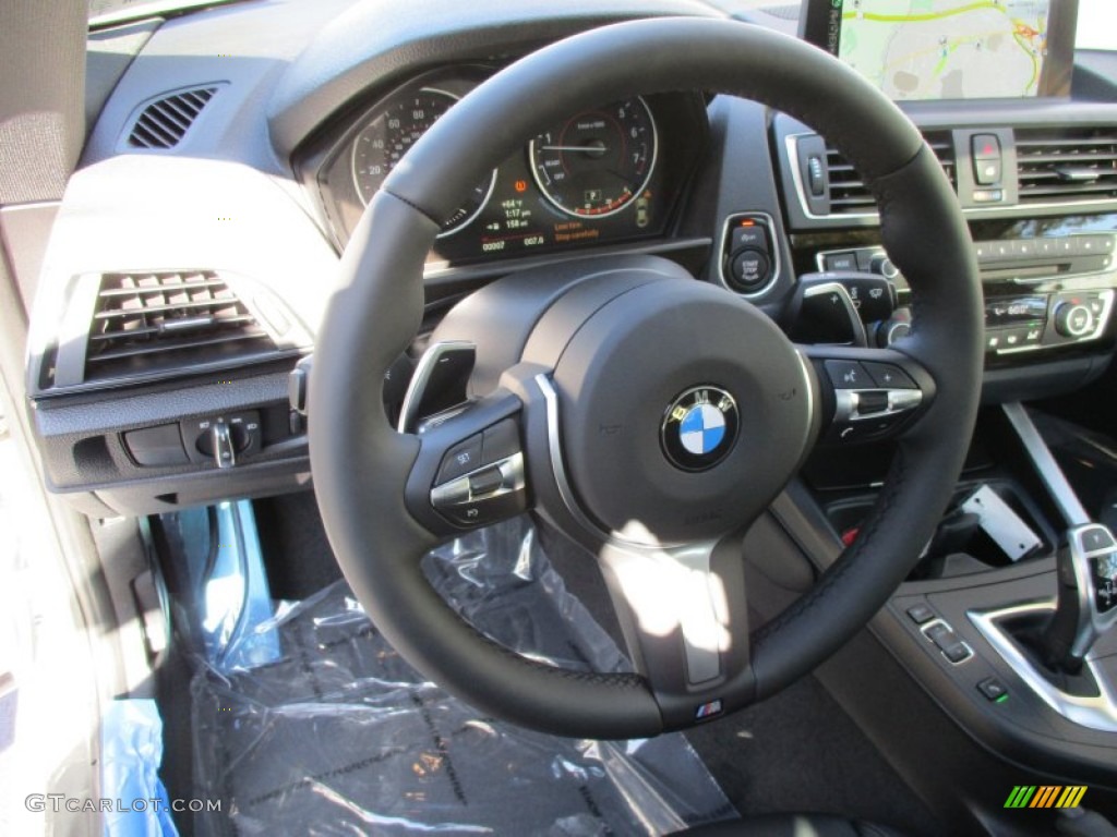 2016 BMW M235i xDrive Coupe Black Steering Wheel Photo #108057268