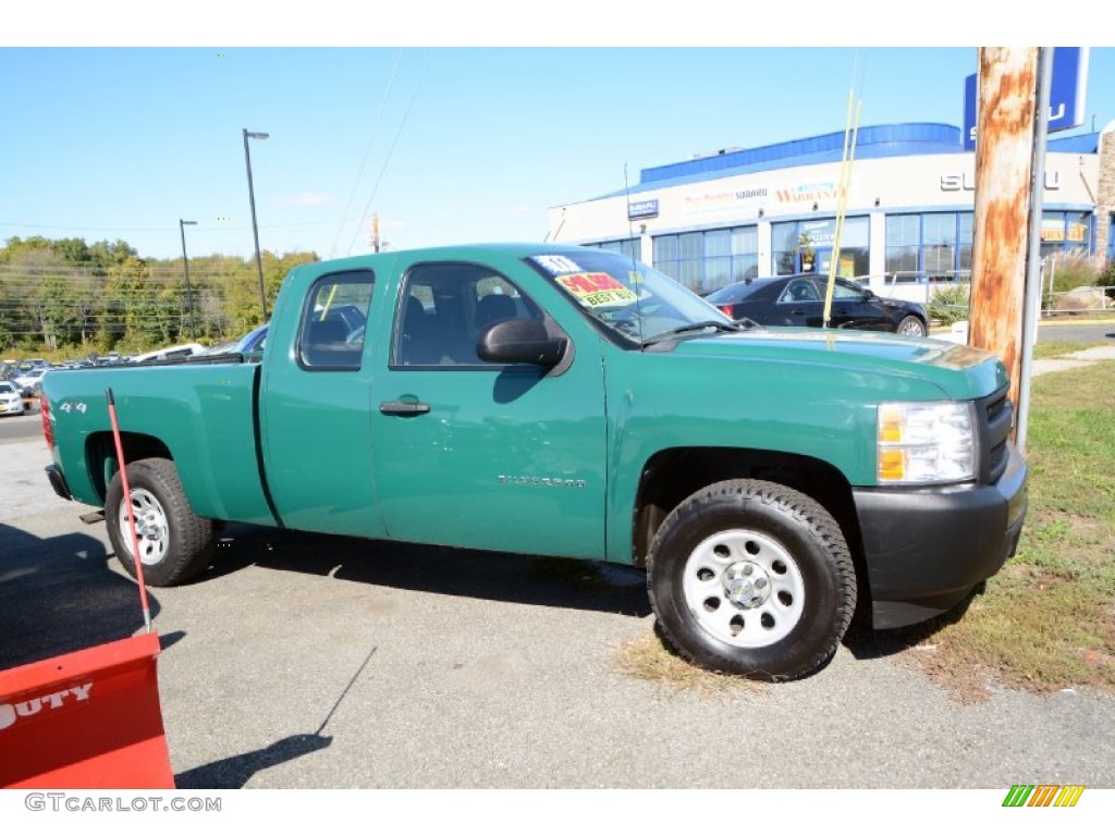 2011 Silverado 1500 Extended Cab 4x4 - Steel Green Metallic / Dark Titanium photo #4