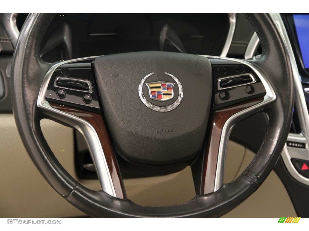2013 Cadillac SRX Luxury AWD Shale/Ebony Steering Wheel Photo #108062419