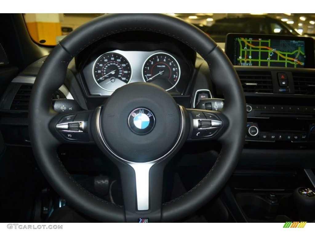 2016 BMW M235i Convertible Black Steering Wheel Photo #108066496