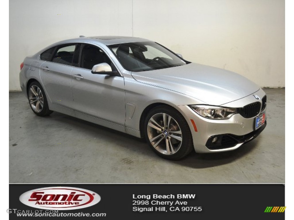 2016 4 Series 428i Gran Coupe - Glacier Silver Metallic / Black photo #1