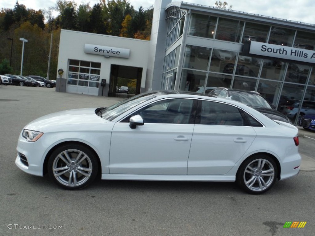 2016 S3 2.0T Premium Plus quattro - Glacier White Metallic / Black/Magma Red photo #2