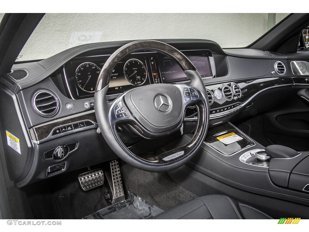 Black Interior 2016 Mercedes-Benz S 550 Sedan Photo #108077848