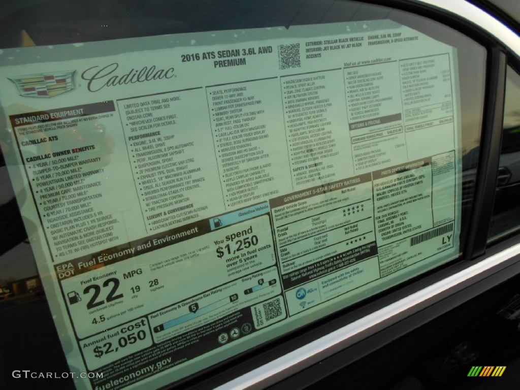 2016 Cadillac ATS 3.6 Premium AWD Coupe Window Sticker Photos