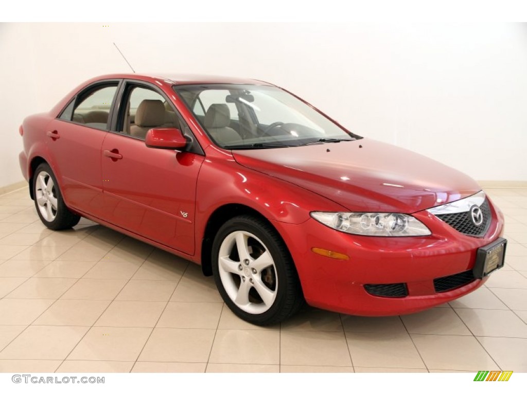 2004 MAZDA6 s Sedan - Redfire Metallic / Beige photo #1