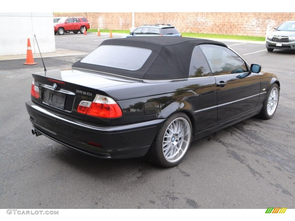 2002 3 Series 325i Convertible - Jet Black / Black photo #2