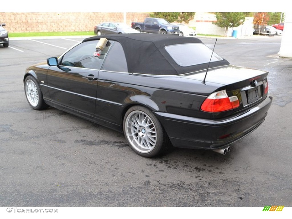 2002 3 Series 325i Convertible - Jet Black / Black photo #4