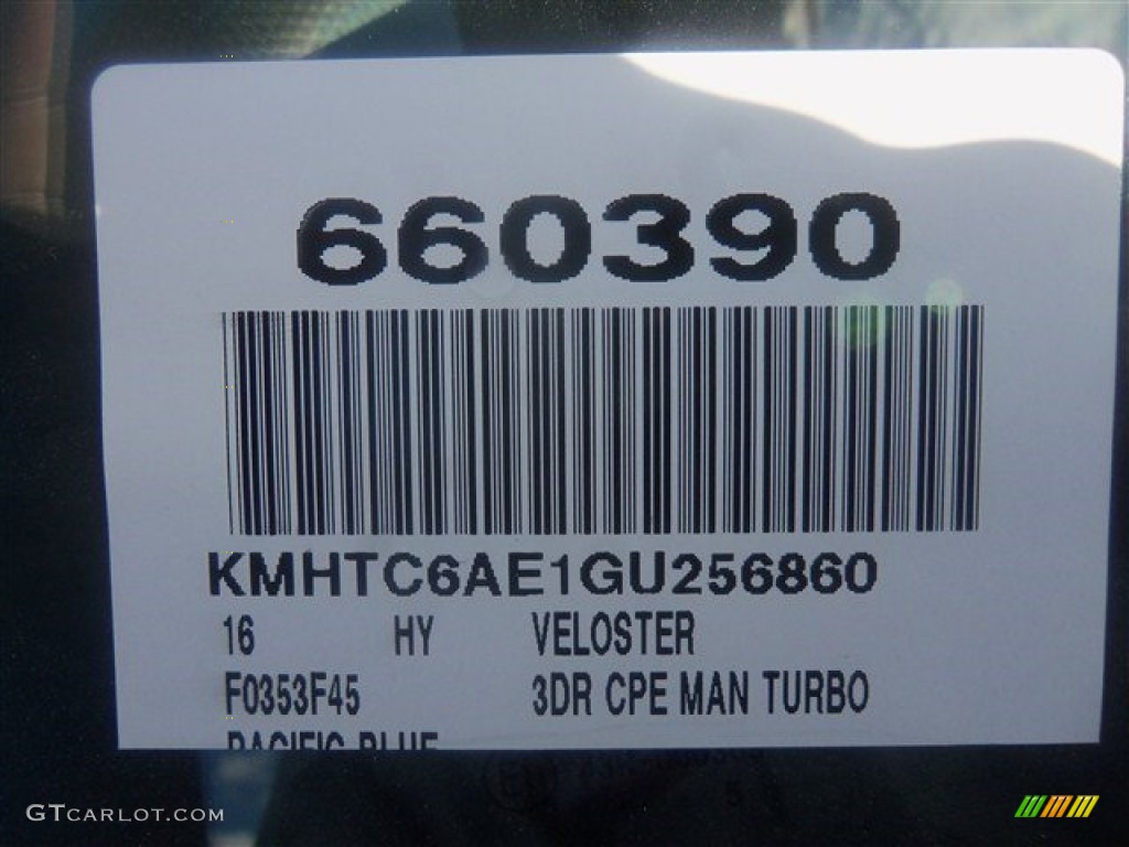 2016 Veloster Turbo - Pacific Blue / Black photo #3