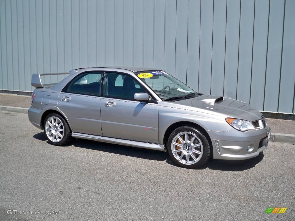 2007 Impreza WRX STi - Crystal Gray Metallic / Blue Alcantara photo #1