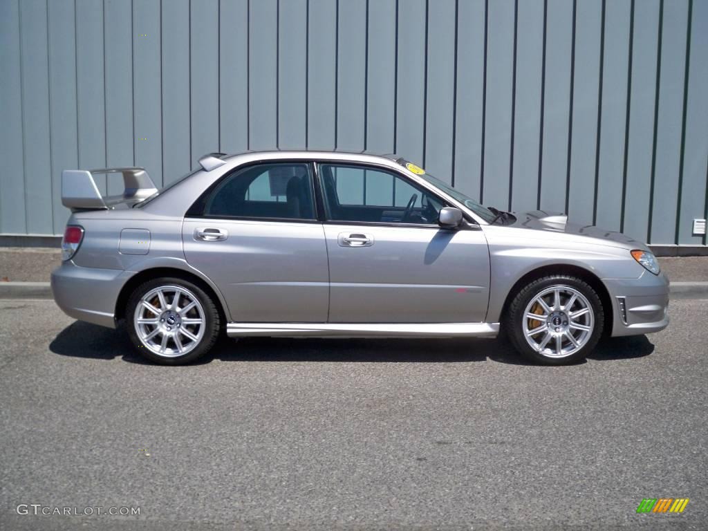 2007 Impreza WRX STi - Crystal Gray Metallic / Blue Alcantara photo #2