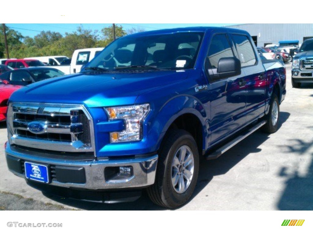 2015 F150 XLT SuperCrew - Blue Flame Metallic / Medium Earth Gray photo #1
