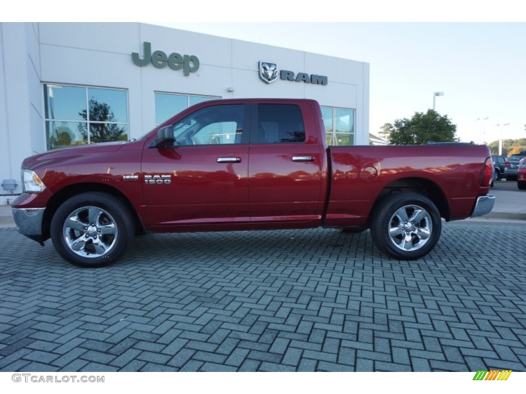 2014 1500 SLT Quad Cab - Deep Cherry Red Crystal Pearl / Canyon Brown/Light Frost Beige photo #2