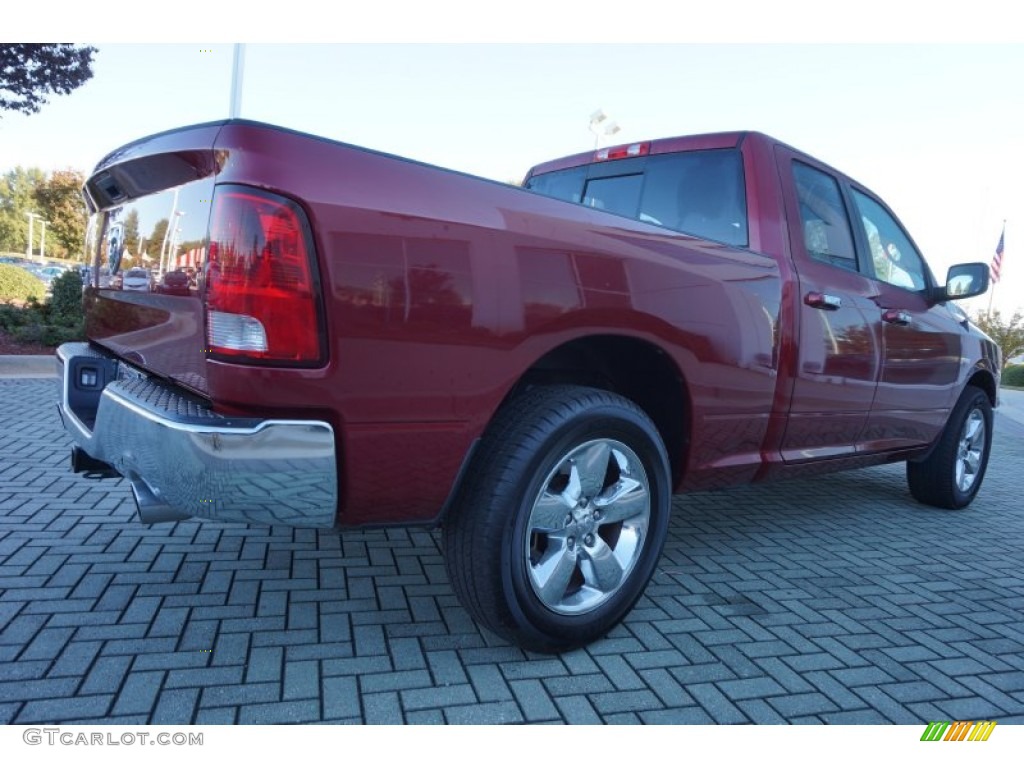 2014 1500 SLT Quad Cab - Deep Cherry Red Crystal Pearl / Canyon Brown/Light Frost Beige photo #5