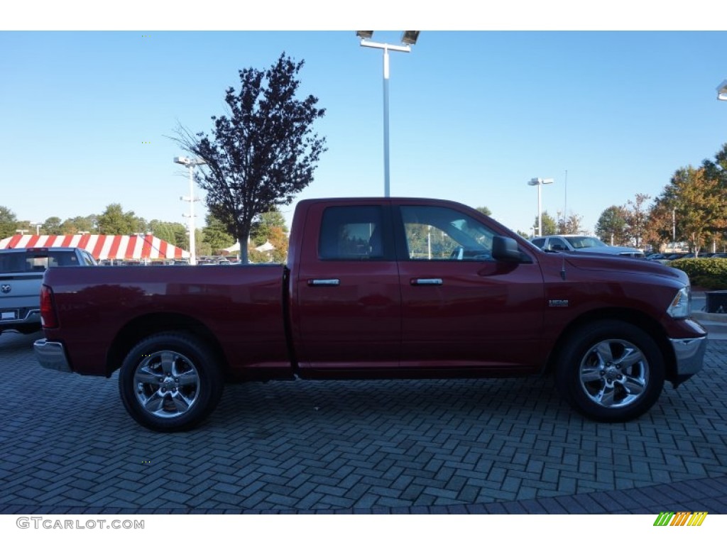 2014 1500 SLT Quad Cab - Deep Cherry Red Crystal Pearl / Canyon Brown/Light Frost Beige photo #6