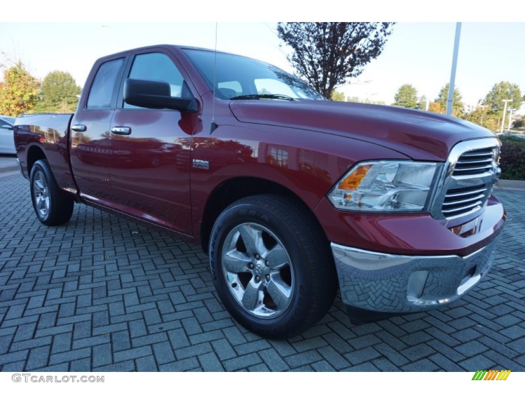 2014 1500 SLT Quad Cab - Deep Cherry Red Crystal Pearl / Canyon Brown/Light Frost Beige photo #7