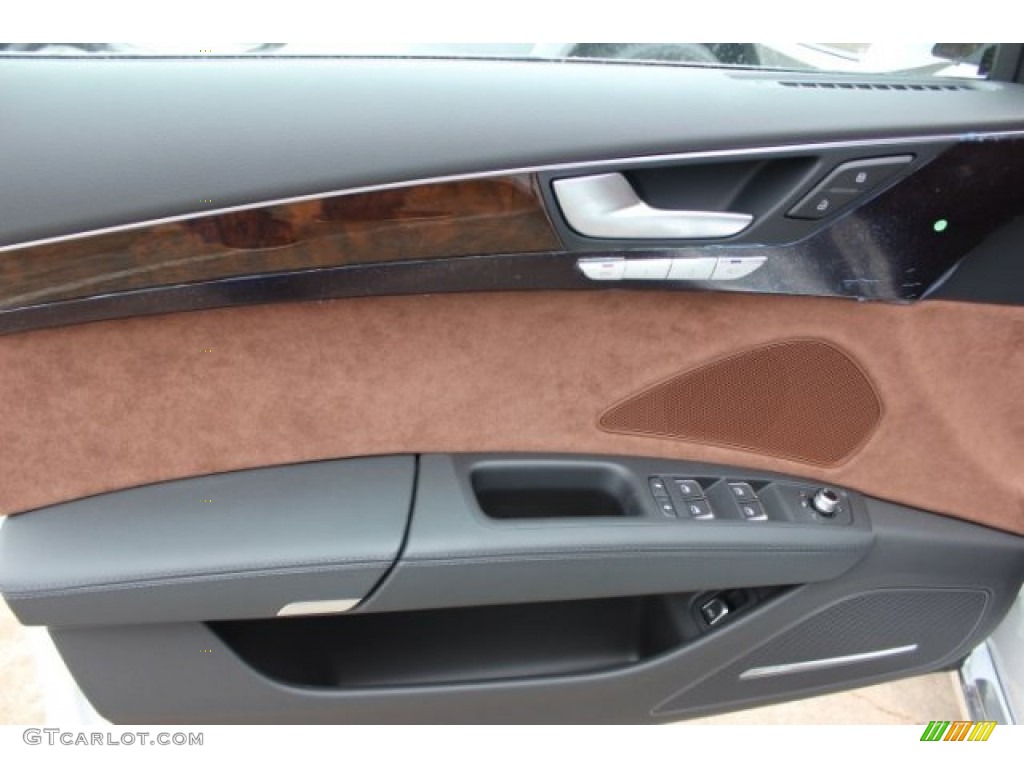 2016 Audi A8 L 3.0T quattro Nougat Brown Door Panel Photo #108098594