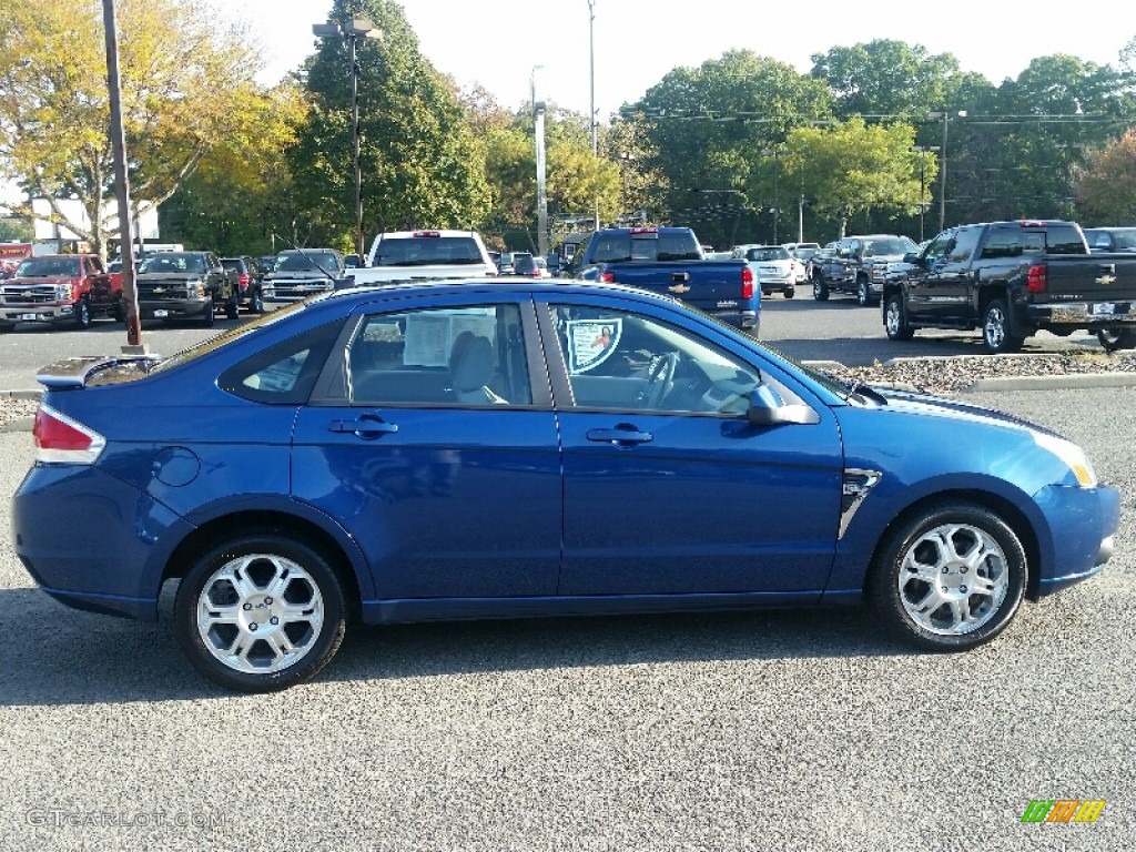 2008 Focus SES Sedan - Vista Blue Metallic / Medium Stone photo #5