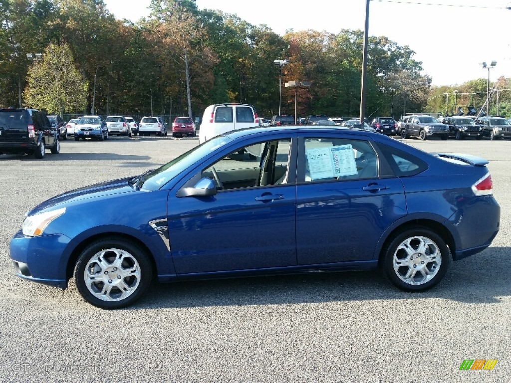 2008 Focus SES Sedan - Vista Blue Metallic / Medium Stone photo #10