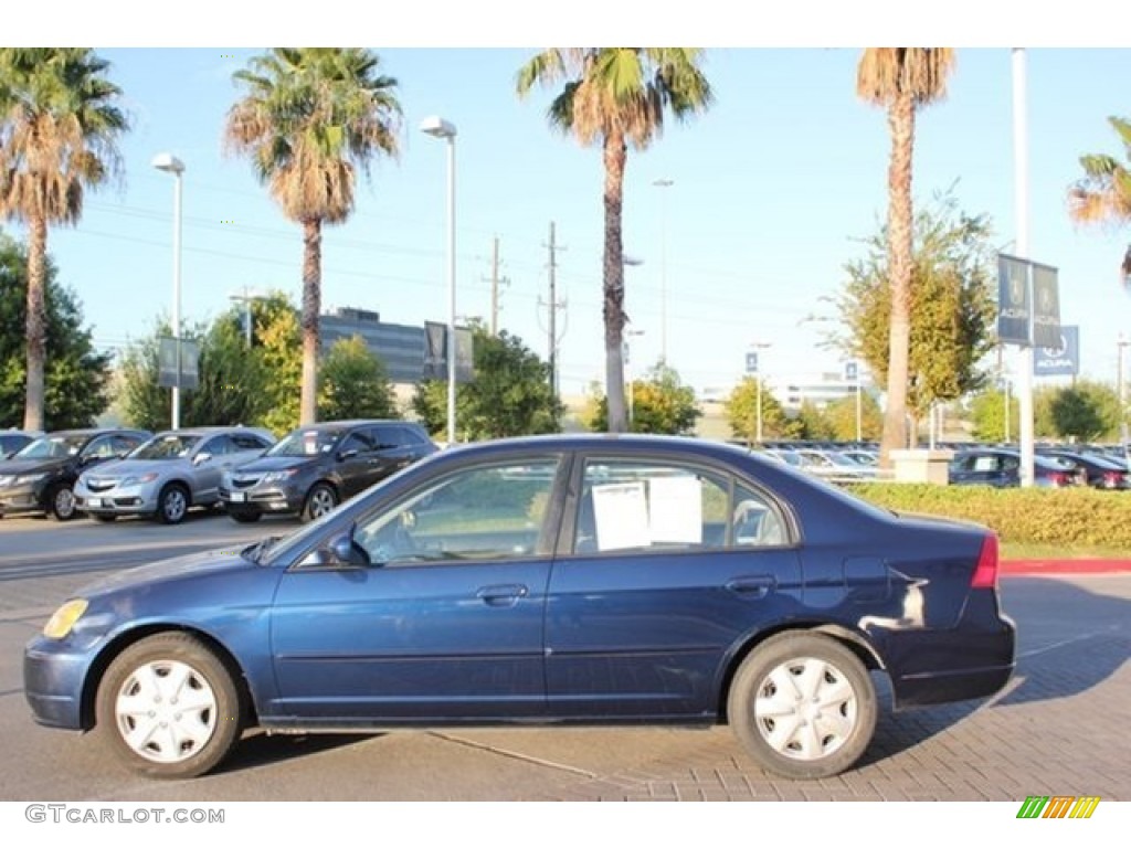 2002 Civic EX Sedan - Eternal Blue Pearl / Gray photo #2
