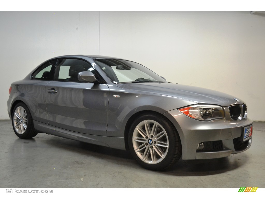 2013 1 Series 128i Coupe - Space Gray Metallic / Black photo #2