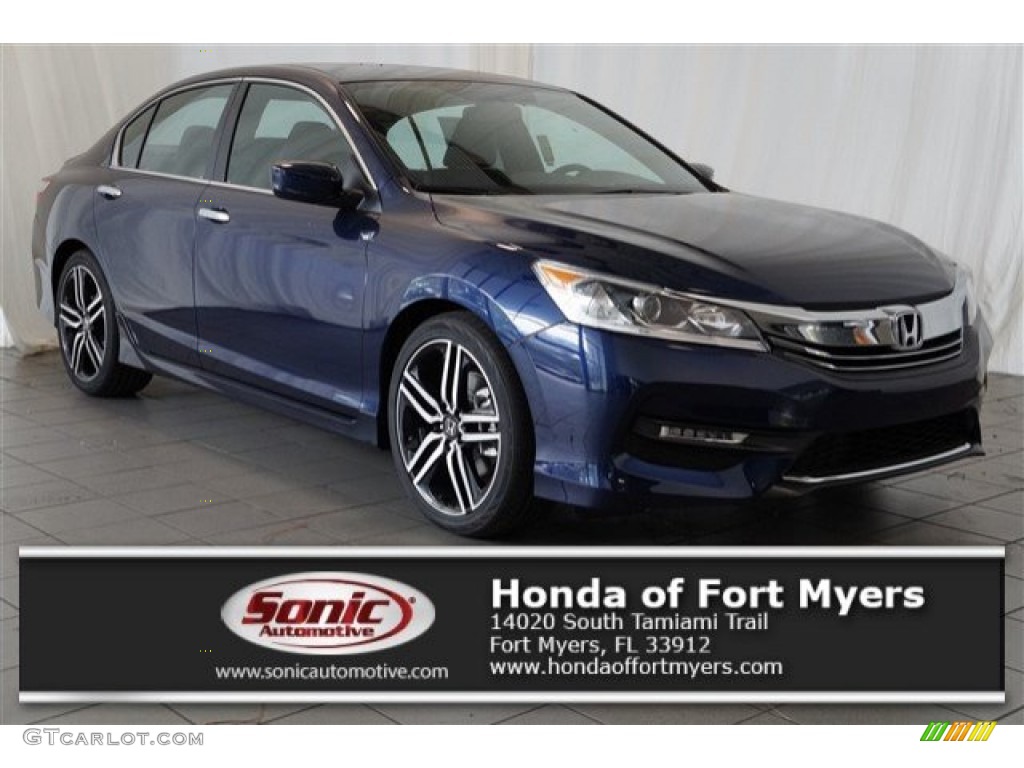 2016 Accord Sport Sedan - Obsidian Blue Pearl / Black photo #1