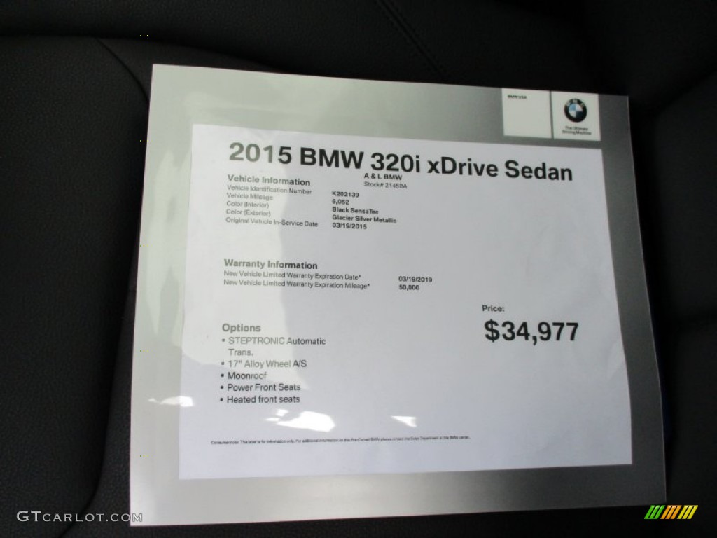 2015 3 Series 320i xDrive Sedan - Orion Silver Metallic / Black photo #11