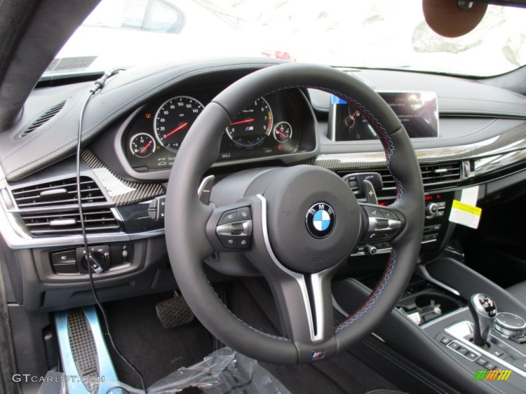 2016 BMW X6 M Standard X6 M Model Black Steering Wheel Photo #108115842