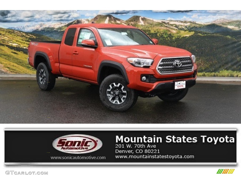 2016 Tacoma TRD Off-Road Access Cab 4x4 - Inferno Orange / Black photo #1