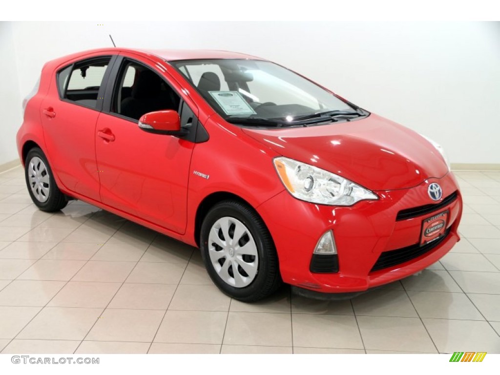 2012 Prius c Hybrid Two - Absolutely Red / Light Blue Gray/Black photo #1