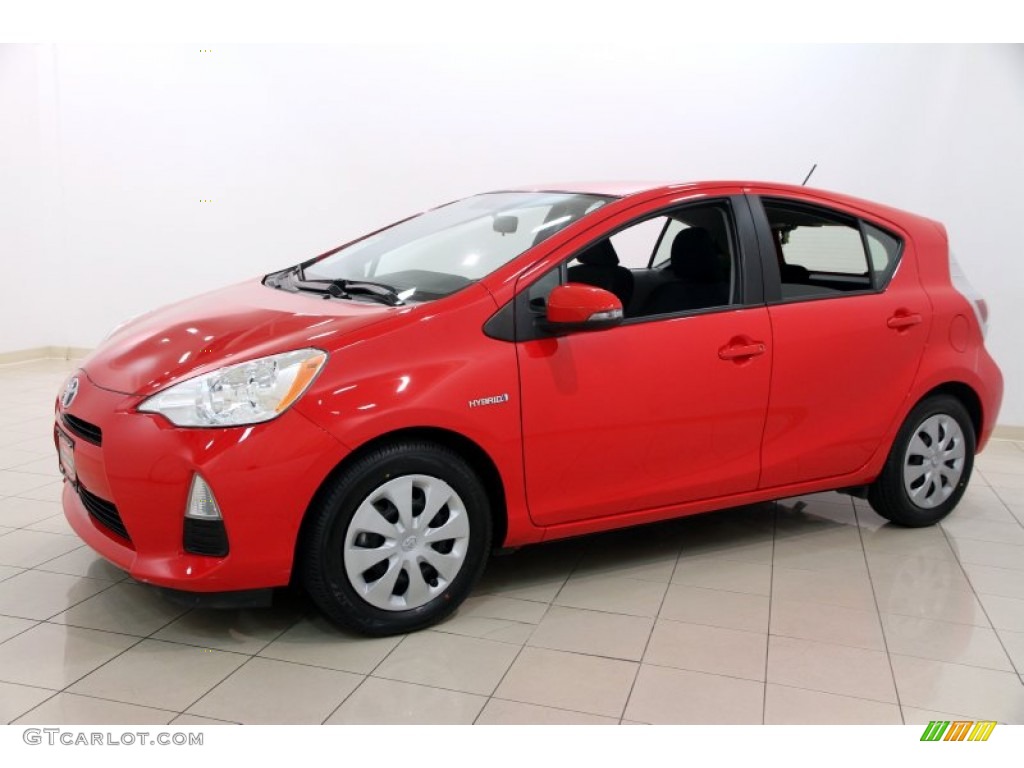 2012 Prius c Hybrid Two - Absolutely Red / Light Blue Gray/Black photo #3