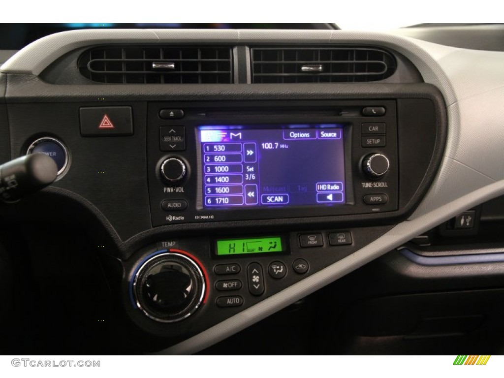 2012 Prius c Hybrid Two - Absolutely Red / Light Blue Gray/Black photo #11
