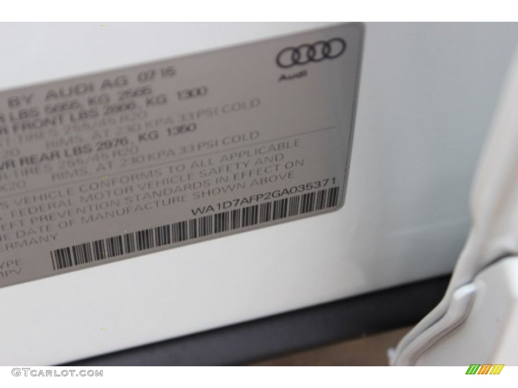 2016 Q5 3.0 TFSI Premium Plus quattro - Glacier White Metallic / Titanium Gray photo #42