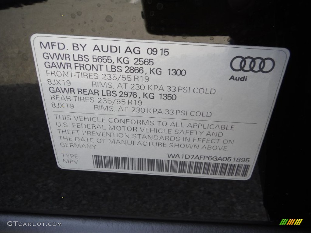 2016 Q5 3.0 TFSI Premium Plus quattro - Mythos Black Metallic / Black photo #42