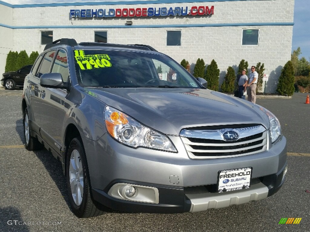 2011 Outback 2.5i Limited Wagon - Steel Silver Metallic / Off Black photo #1