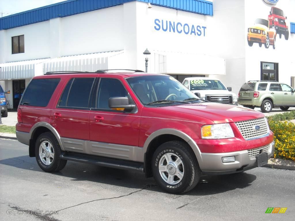 2003 Expedition Eddie Bauer - Laser Red Tinted Metallic / Medium Parchment photo #1
