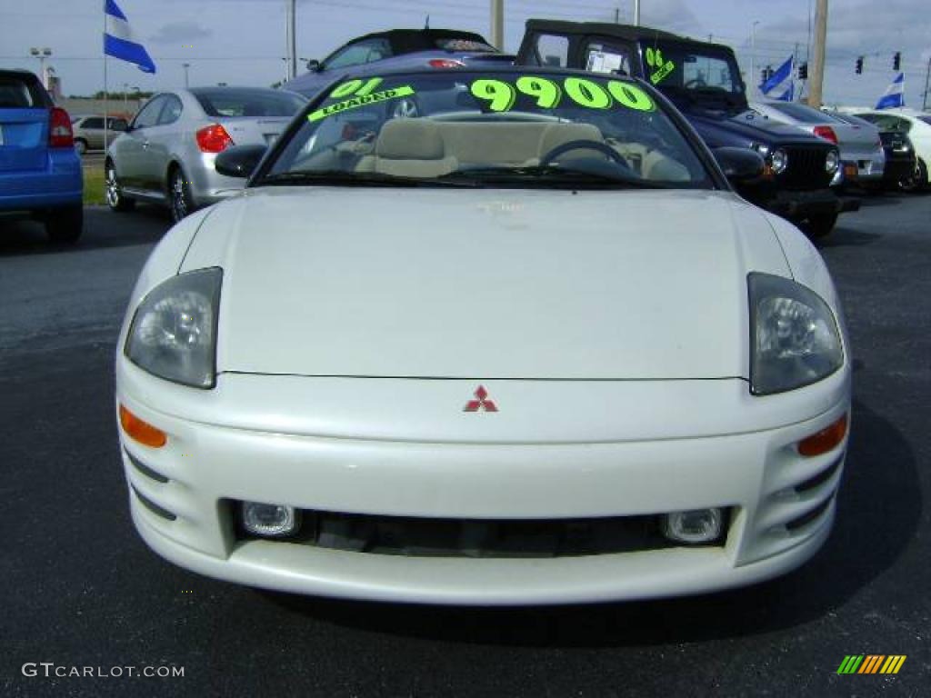 2001 Eclipse Spyder GT - Dover White Pearl / Tan photo #2