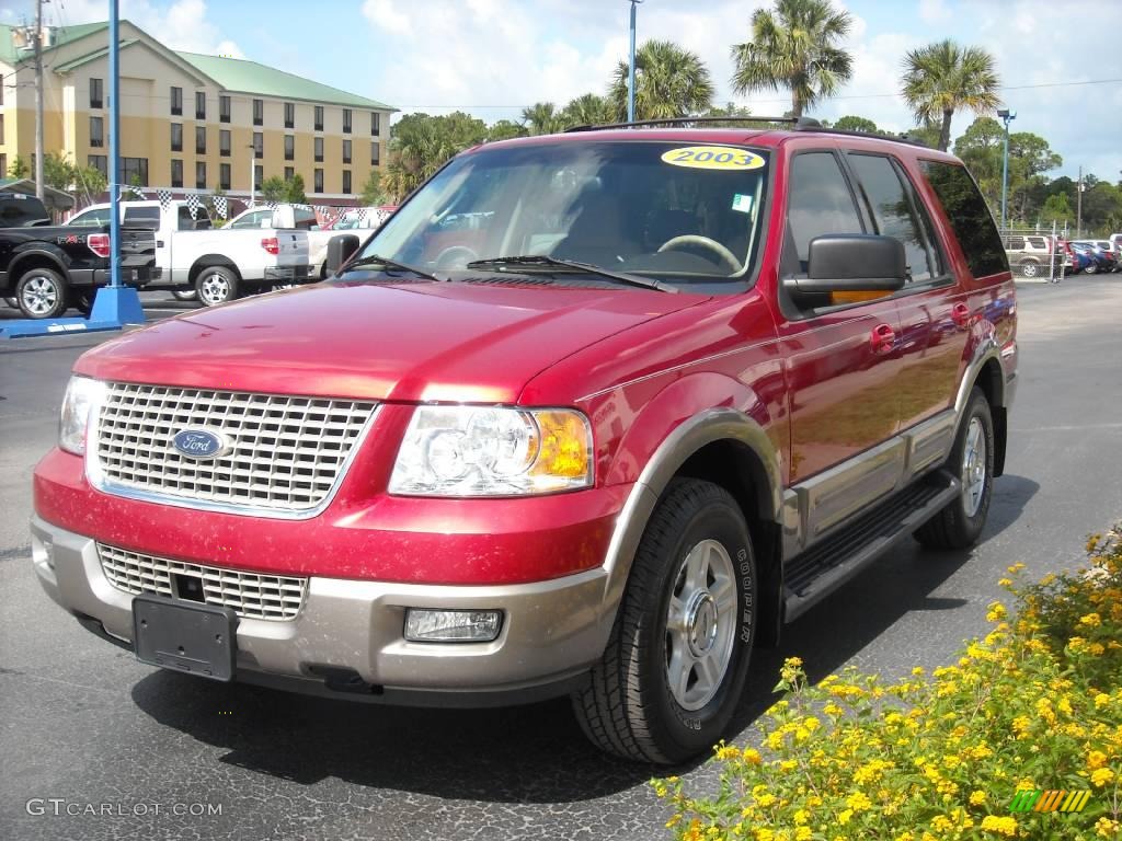2003 Expedition Eddie Bauer - Laser Red Tinted Metallic / Medium Parchment photo #7