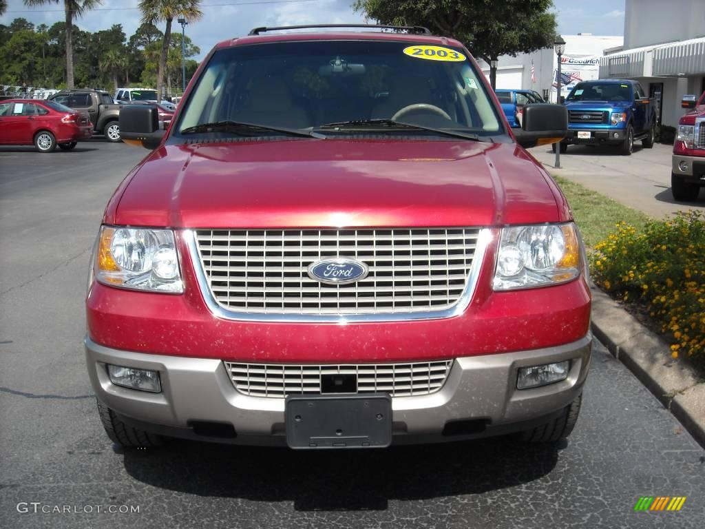 2003 Expedition Eddie Bauer - Laser Red Tinted Metallic / Medium Parchment photo #8